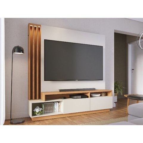 Estante Home Humaitá 2 Portas 1,80 Off White/matte/freijo Colibri