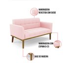 Ver imagem 6 de Namoradeira com Poltrona Base de Madeira Castanho Elisa Suede D03 - D’Rossi Rosa Bebê