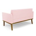 Ver imagem 5 de Namoradeira com Poltrona Base de Madeira Castanho Elisa Suede D03 - D’Rossi Rosa Bebê
