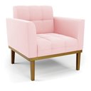 Ver imagem 4 de Namoradeira com Poltrona Base de Madeira Castanho Elisa Suede D03 - D’Rossi Rosa Bebê