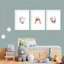 Ver imagem 2 de Kit 3 Quadros Grandes Quarto Infantil Flores 60x48cm:moldura Preta