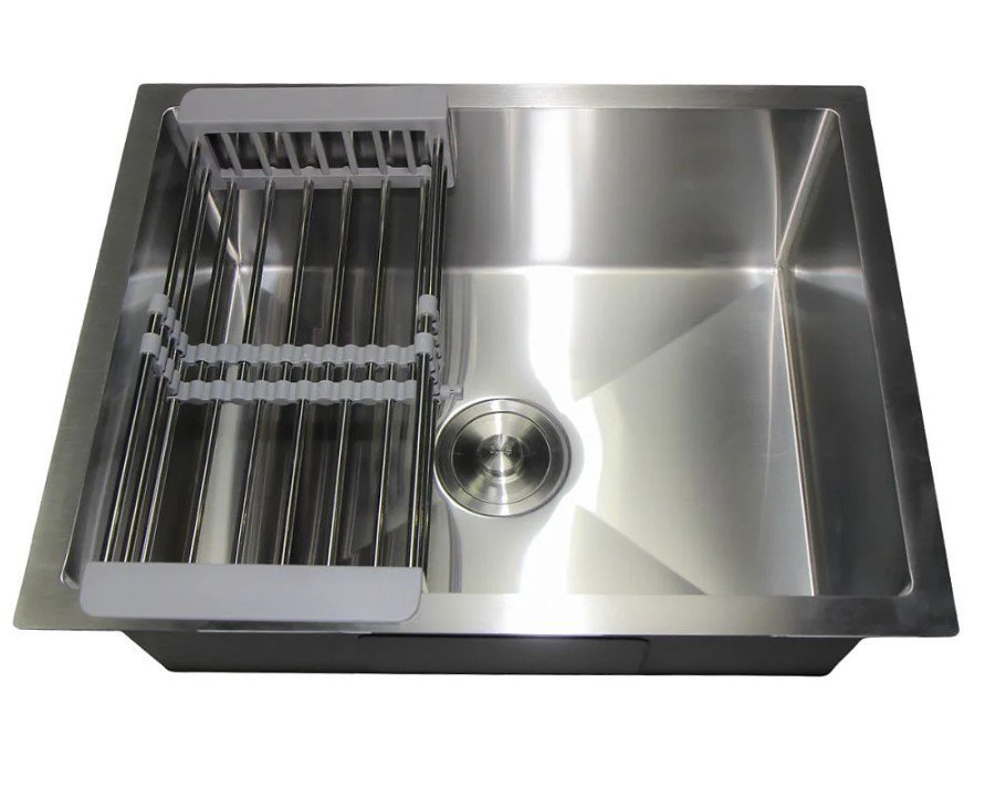 CUBA GOURMET QUADRADA SIMPLES AÇO INOX 304 KIT COMPLETO - 1