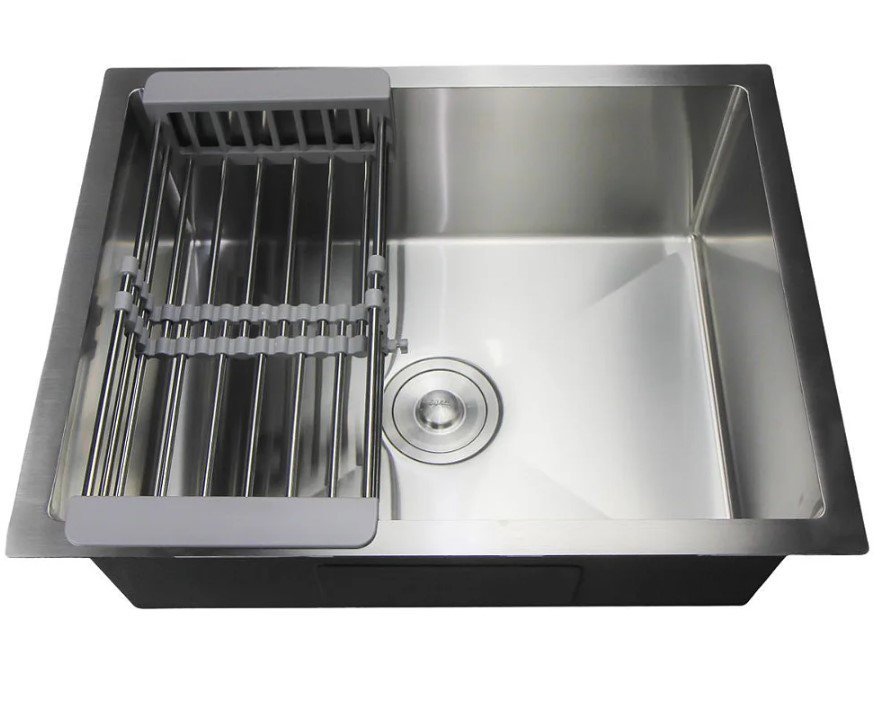 CUBA GOURMET QUADRADA SIMPLES AÇO INOX 304 KIT COMPLETO - 4