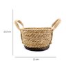 Cesto de Fibra Natural Seagrass Com Fundo Preto 13,5x21x23 cm - D'Rossi DRossi Cesta de Seagrass - 6