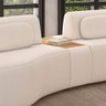 Sofá Curvo Modulado Retrátil 285cm Hyun Bouclé Off White - Sallar Home - 4