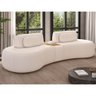Sofá Curvo Modulado Retrátil 285cm Hyun Bouclé Off White - Sallar Home - 1