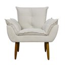 Ver imagem 2 de Poltrona Decorativa para Consultório Opala Suede Herrero Cor:bege