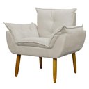 Ver imagem 1 de Poltrona Decorativa para Consultório Opala Suede Herrero Cor:bege