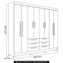 Ver imagem 4 de Guarda Roupa Casal 212cm 8 Portas 6 Gavetas Valenza Jatobá S01 - Mpozenato