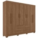 Ver imagem 2 de Guarda Roupa Casal 212cm 8 Portas 6 Gavetas Valenza Jatobá S01 - Mpozenato