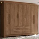 Ver imagem 1 de Guarda Roupa Casal 212cm 8 Portas 6 Gavetas Valenza Jatobá S01 - Mpozenato