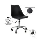 Ver imagem 3 de Kit 06 Cadeiras Office Base Cromada Giratória Saarinen - Preto + E-book