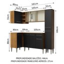 Ver imagem 4 de Armário de Cozinha Completa de Canto 261cm Rustic/Preto Emilly Face Madesa 02