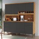 Ver imagem 1 de Cozinha Compacta Cabernet Prime 8 Portas 2 Gavetas 100% MDF Amêndoa/Chumbo - Rio Doce
