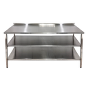 Ver imagem 2 de Mesa de Aço Inox Industrial 190x60x90 Cm com 2 Prateleiras Plano Liso com Espelho Nortinox