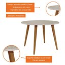 Ver imagem 5 de Mesa De Jantar Redonda 1,10M 4 Lugares Tampo MDF Pés Em Madeira Maciça Dani Cimol Madeira/Off