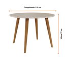 Ver imagem 3 de Mesa De Jantar Redonda 1,10M 4 Lugares Tampo MDF Pés Em Madeira Maciça Dani Cimol Madeira/Off