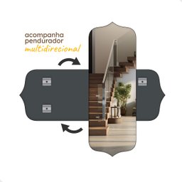 Espelho Grande Corpo Inteiro Orgânico 70x170cm - Modelo Bali Caramelo - 4