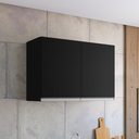 Ver imagem 2 de Armário de Geladeira Aereo 2 Portas Andreia 80cm Ajl Móveis:preto