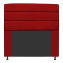 Ver imagem 1 de Cabeceira Estofada Turim 100CM Solteiro Courino Vermelho - D A DECOR