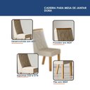 Ver imagem 6 de Mesa de Jantar Dora 160x80 Vidro 25mm Cinamomo Off White com Kit 6 Cadeiras Veludo Bege- Valdemó