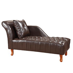 Divã Chesterfield Anna Recamier 160cm Via Encanto Courano Marrom Lado Esquerdo