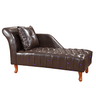 Divã Chesterfield Anna Recamier 160cm Via Encanto Courano Marrom Lado Esquerdo - 1