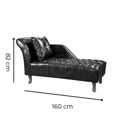 Divã Chesterfield Anna Recamier 160cm Via Encanto Courano Marrom Lado Esquerdo - 2