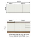 Ver imagem 4 de Armário de Cozinha Compacta 180cm Rustic Branco Glamy Madesa 05