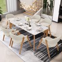 Ver imagem 2 de Kit 03 Cadeiras de Jantar e Estar Living Estofada Nadja L02 Linho Champagne - Lyam Decor