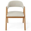 Ver imagem 3 de Kit 03 Cadeiras de Jantar e Estar Living Estofada Nadja L02 Linho Champagne - Lyam Decor
