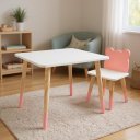 Ver imagem 2 de Mesa e Cadeira Infantil Urso Kit Livro Educativo em Madeira - Rosa Bebê
