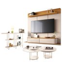 Ver imagem 1 de Home Suspenso Galax Cinamomo Off White e Aparador Infinity e Kit Mesa de Centro Sky Off White- Hb Mó