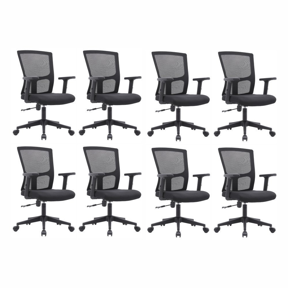 Cadeira Escritório Diretor Grid em Tela - Preta:8 Cadeiras