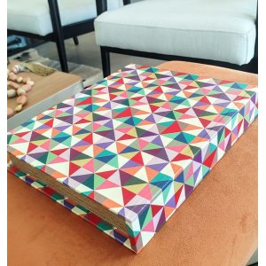 Caixa Formato Livro Madeira Colorido 32x24x6cm