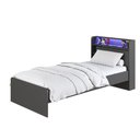 Ver imagem 2 de Cama Infantil Power 1 Portas 3 Nichos com LED Grafite - Art In Móveis