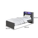 Ver imagem 4 de Cama Infantil Power 1 Portas 3 Nichos com LED Grafite - Art In Móveis