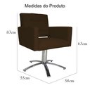 Ver imagem 5 de Poltrona Decorativa Camila Pés Metal Giratório Suede Marrom - DS Estofados