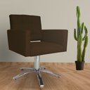Ver imagem 2 de Poltrona Decorativa Camila Pés Metal Giratório Suede Marrom - DS Estofados
