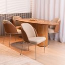 Ver imagem 2 de Cadeira de Jantar Mila Base Estelar Corano Marrom/bouclé Bege - Nexta Casa