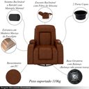 Ver imagem 3 de Poltrona do Papai Reclinável Giratória e Balanço Sala de Cinema Crihs Manual Glider PU Caramelo Brilho G23 - Gran Belo
