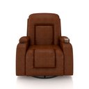 Ver imagem 2 de Poltrona do Papai Reclinável Giratória e Balanço Sala de Cinema Crihs Manual Glider PU Caramelo Brilho G23 - Gran Belo