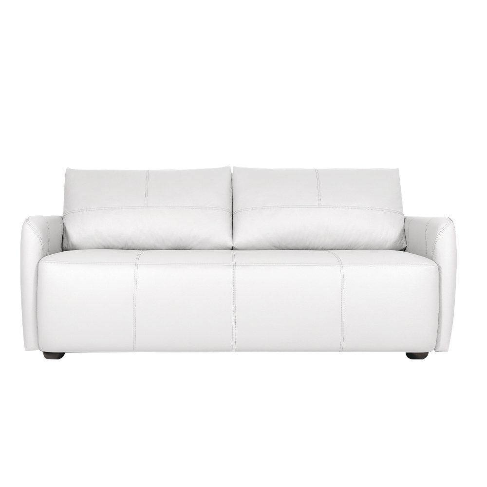 Sofá Decorativo Sala de Estar Lily 2 Lugares 180cm Couro Branco - Gran Belo - 1
