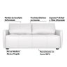 Sofá Decorativo Sala de Estar Lily 2 Lugares 180cm Couro Branco - Gran Belo - 3