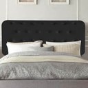 Ver imagem 1 de Painel Estofado Luxo Capitonê Brenda 195cm King Size para Cama Box Corino Preto - Gat Magazine