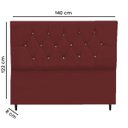 Ver imagem 2 de Cabeceira Estofada Cama Box Casal 140 cm Geovana Suede Bordô