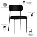 Ver imagem 4 de Kit 06 Cadeiras Decorativas Estofadas para Sala de Jantar Melina F01 Couríssimo Preto - Lyam Decor