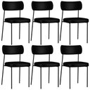 Ver imagem 1 de Kit 06 Cadeiras Decorativas Estofadas para Sala de Jantar Melina F01 Couríssimo Preto - Lyam Decor