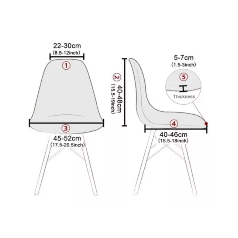 Kit 6 Capa De Cadeira Eiffel Preto Exclusiva Impermeável - 2