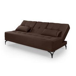 Sofá Cama Solteiro Colorado Reclinável 3 Posições em Suede: Marrom - 5